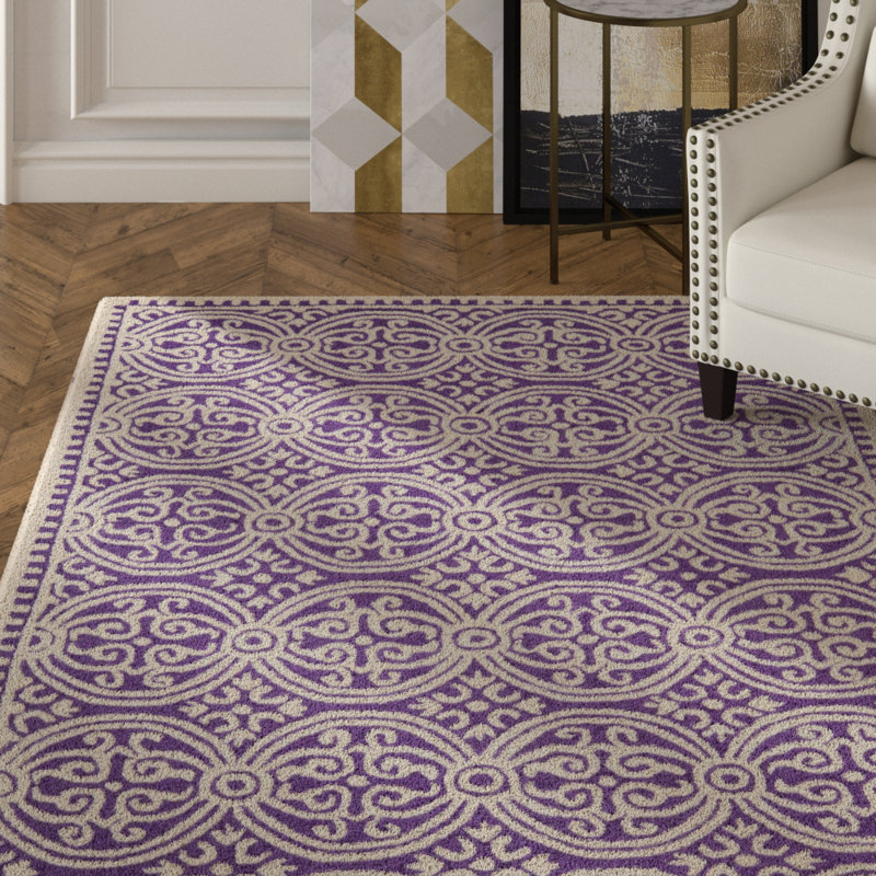 House of Hampton Fairburn Geometric Handmade HandTufted Wool Purple Area Rug & Reviews Wayfair.ca